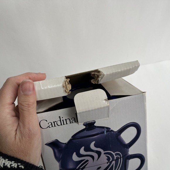 Vintage Cardinal Cobalt Blue Solo Beverage for 1 Handpainted Stack Teapot&Cup - Picture 11 of 11